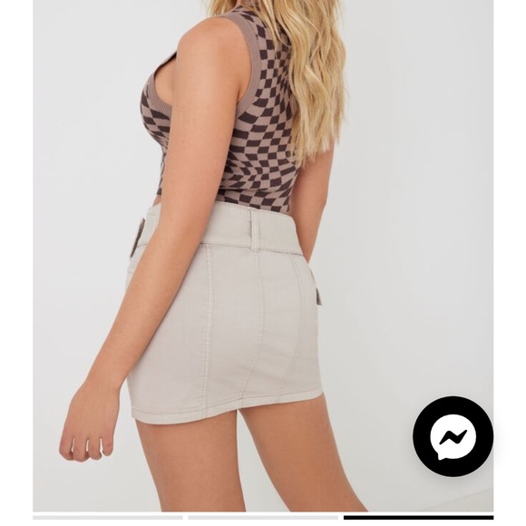 Garage mini cargo skirt tan with belt - Picture 3 of 4